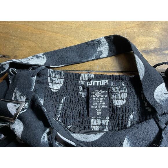 Hot Topic Moon Phase Suspender Skirt Button Front Black Gray Size Small SM - Picture 7 of 13